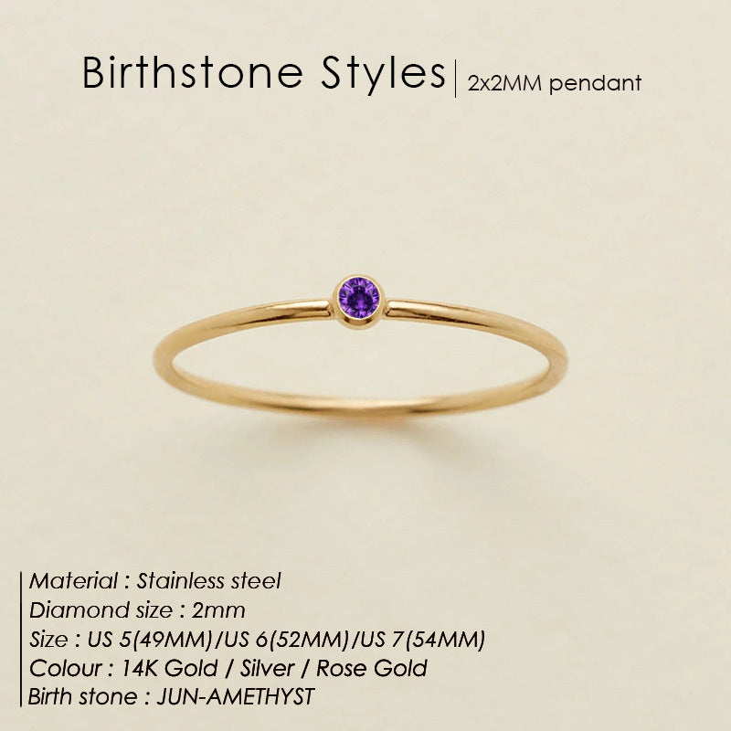 Dainty Birthstone Ring