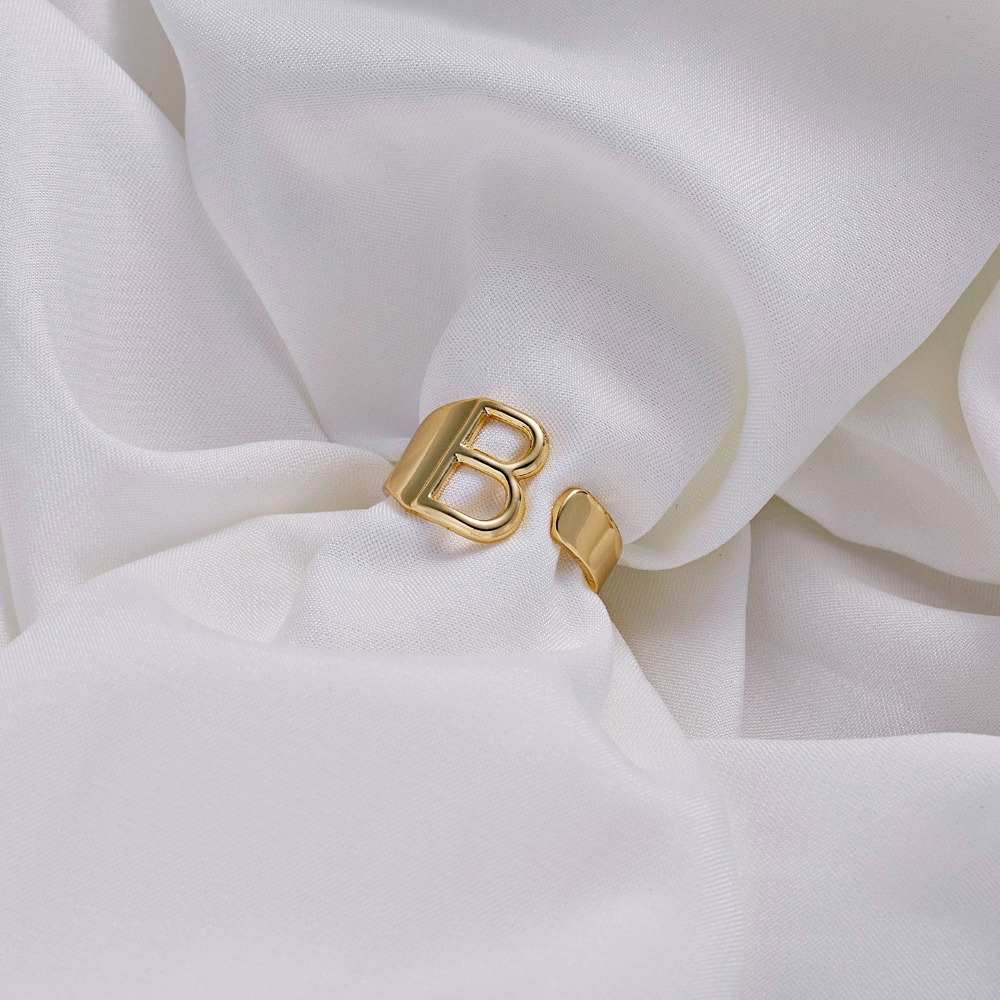 Chunky Initial Ring (adjustable size)