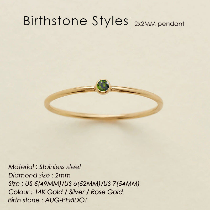 Dainty Birthstone Ring