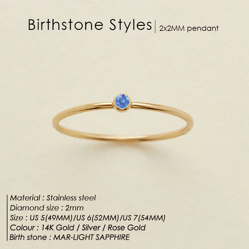 Dainty Birthstone Ring