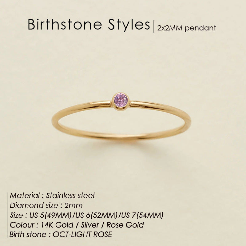 Dainty Birthstone Ring