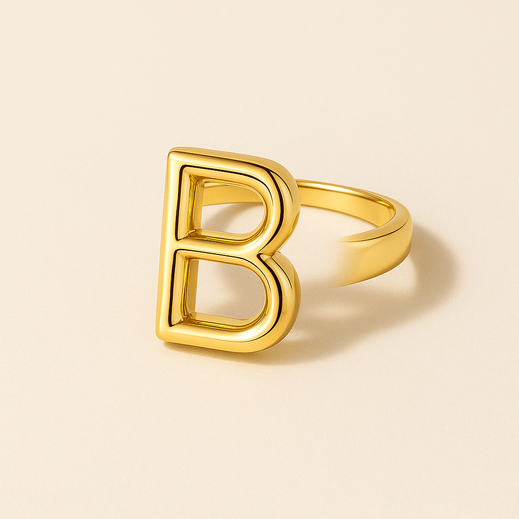 Chunky Initial Ring (adjustable size)