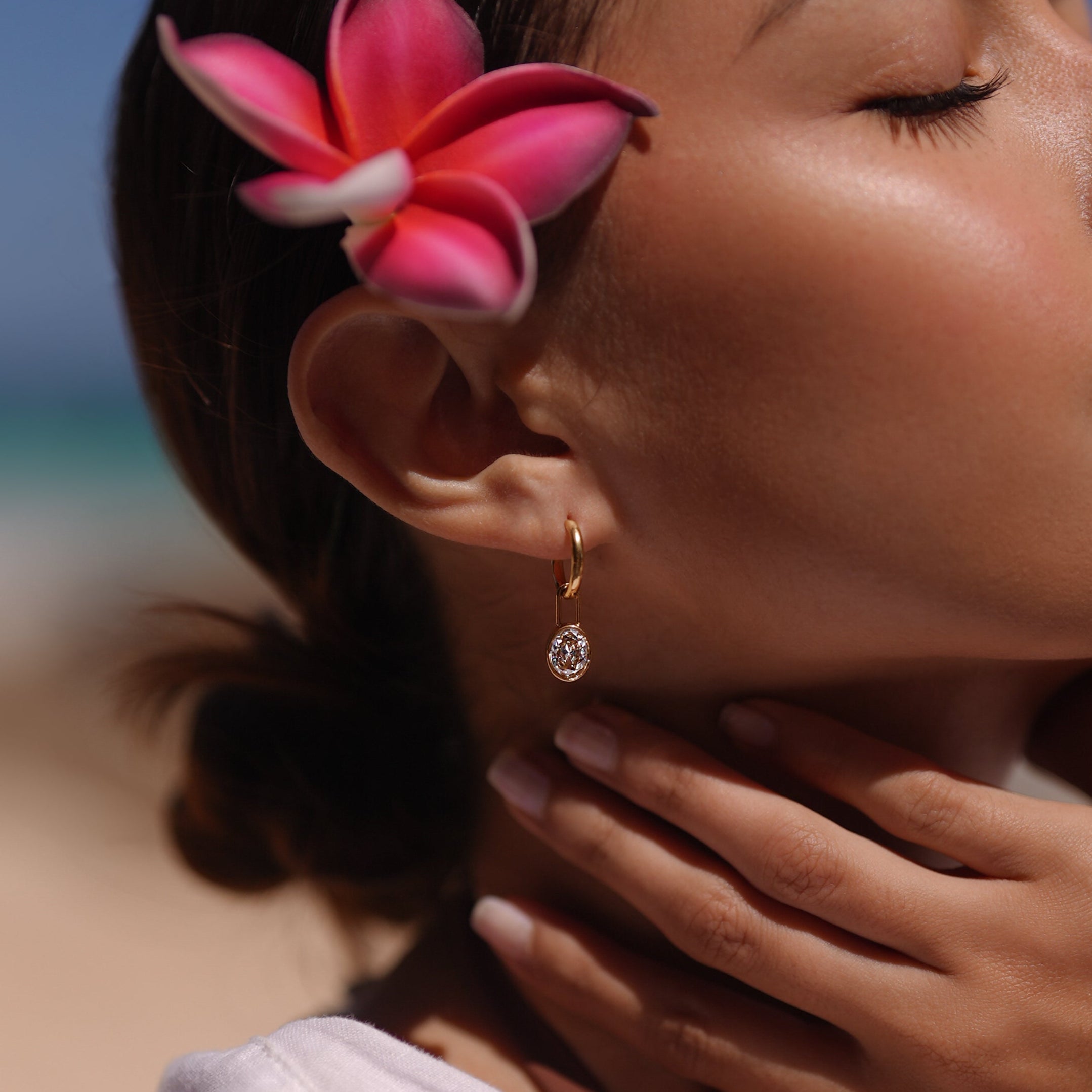 Diamond Lock Earrings