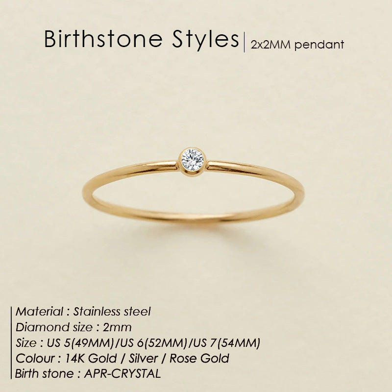 Dainty Birthstone Ring
