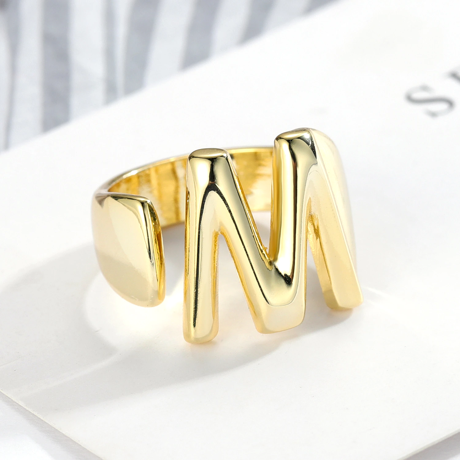Chunky Initial Ring (adjustable size)