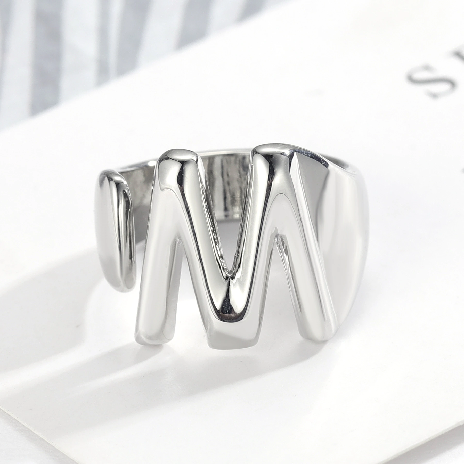 Chunky Initial Ring (adjustable size)