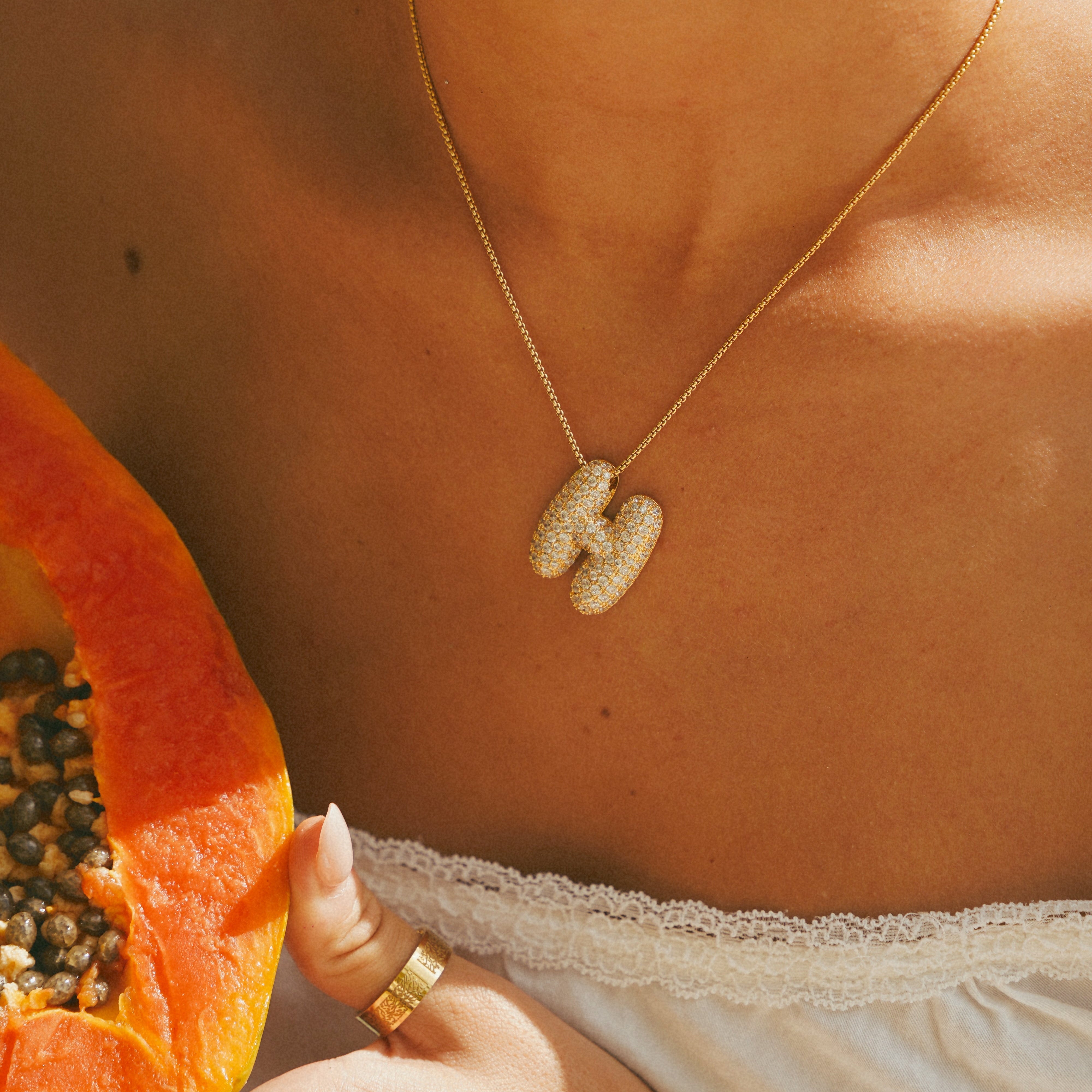 Hailey Bubble Initial Necklace